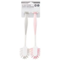 B&M Suction Dish Brushes 2pk - Grey & Blush