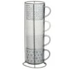B&M Jumbo Embossed Stacking Mugs 4pk -Quality Kitchenware Store 329369 Jumbo Embossed Stacking Mugs Set of 4