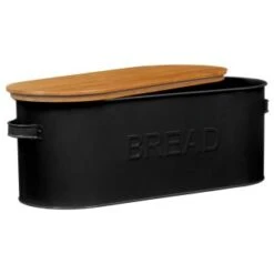 B&M The Organised Kitchen Bread Bin - Black 7 B&M The Organised Kitchen Bread Bin - Black -Quality Kitchenware Store 334654 russell hobbs oval bread bin with wooden lid grey 71