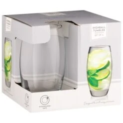 B&M Curved Hiball Glasses 4pk -Quality Kitchenware Store 338803 set of 4 highball tumblers