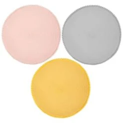 B&M Grey Round Pom Pom Placemats 4pk -Quality Kitchenware Store 355688 355688 355689 pom pom placemats main