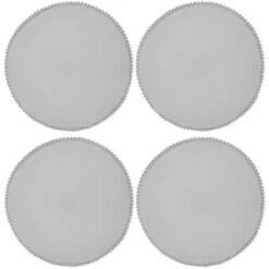 B&M Grey Round Pom Pom Placemats 4pk -Quality Kitchenware Store 355688 pom pom placemats grey 3