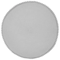 B&M Grey Round Pom Pom Placemats 4pk -Quality Kitchenware Store 355688 pom pom placemats grey 4