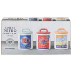 B&M Retro Canister Set 3pc -Quality Kitchenware Store 356953 storage canisters retro tea coffee sugar main
