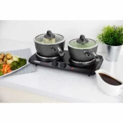 Tower Stainless Steel Double Hot Plate -Quality Kitchenware Store 357203 tower twin hot plate 2
