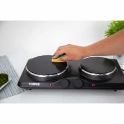 Tower Stainless Steel Double Hot Plate -Quality Kitchenware Store 357203 tower twin hot plate