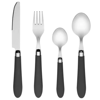 B&M Soft Touch Cutlery Set 16pc - Grey 3 B&M Soft Touch Cutlery Set 16pc - Grey