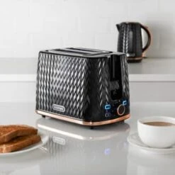 Goodmans Textured 2 Slice Toaster - Black & Rose Gold 12 Goodmans Textured 2 Slice Toaster - Black & Rose Gold -Quality Kitchenware Store 358961 black textured 2 slice toaster