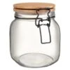 B&M Large Bamboo Clip Lock Glass Jar -Quality Kitchenware Store 369504 large glass clip lock jar with bamboo lid 2