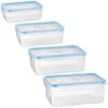 B&M Clip Top Food Containers 4pk - Blue