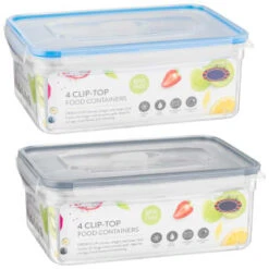 B&M Clip Top Food Containers 4pk - Blue -Quality Kitchenware Store 369681 4pk clip top food containers group