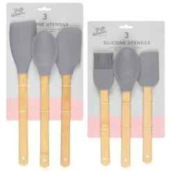 B&M Betty Winters Silicone Utensils 3pk - Grey -Quality Kitchenware Store 369972 3pk betty winters silicone utensils grey main