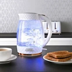Quality Kitchenware Store -Quality Kitchenware Store 371981 goodmans diamond white and rose gold glass kettle 2