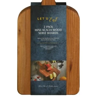 B&M Mini Acacia Wood Serve Boards 2pk 4 B&M Mini Acacia Wood Serve Boards 2pk - Image 2