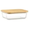 B&M Rectangular Glass Food Container With Bamboo Lid 1 B&M Rectangular Glass Food Container With Bamboo Lid -Quality Kitchenware Store 378623 regular glass food container 2
