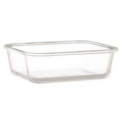 B&M Rectangular Glass Food Container With Bamboo Lid -Quality Kitchenware Store 378623 regular glass food container
