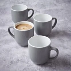 Simply Everyday Gloss Mugs 4pk - Grey -Quality Kitchenware Store 380120 4pk simply everyday mugs grey