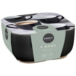 Simply Everyday Gloss Mugs 4pk - Black 9 Simply Everyday Gloss Mugs 4pk - Black -Quality Kitchenware Store 380121 4pk simply everyday mugs black 2