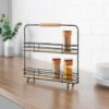 B&M Two Tier Spice Rack With Wooden Handle 1 B&M Two Tier Spice Rack With Wooden Handle -Quality Kitchenware Store 380166 two tier spice rack with wooden handle
