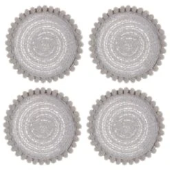 B&M Pom Pom Coasters - Grey 4pk -Quality Kitchenware Store 380383 4pk harmony pom pom coasters grey 2
