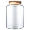 B&M Homestead Large Airtight Glass Jar With Acacia Lid -Quality Kitchenware Store 380521 airtight glass jar large