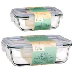 B&M Large Eco Glass Clip Lock Food Container -Quality Kitchenware Store 388506 388507 glass clip lock food container group 2