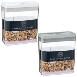 B&M Cereal Vacuum Storage Container - White -Quality Kitchenware Store 389148 389149 cereal vacuum storage group