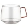 B&M Glass Mug With Coloured Handle -Quality Kitchenware Store 390328 glass mug with coloured handle