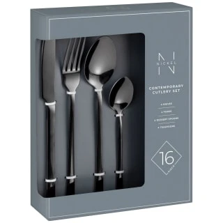 B&M Nickel Contemporary Cutlery Set 16pc 4 B&M Nickel Contemporary Cutlery Set 16pc - Image 2
