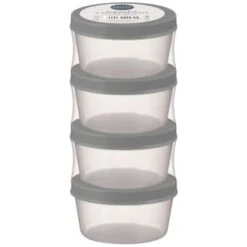 Simply Everyday Stackable Storage Pots 4pk - Grey