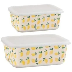 B&M Rectangular Tubs 2pk - Lemons -Quality Kitchenware Store 392929 2pk reuse and repurpose rectangle tubs lemon 3