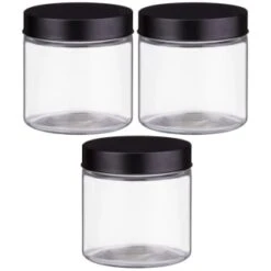 Set Of 3 Jars With Black Lids 7 Set Of 3 Jars With Black Lids -Quality Kitchenware Store 394387 set 3 jars with black lids 2