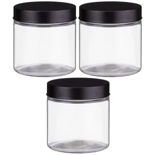 Set Of 3 Jars With Black Lids 5 Set Of 3 Jars With Black Lids - Image 3