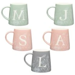 B&M Floral Alphabet Mug (Assorted) -Quality Kitchenware Store 394397 floral alphabet mug group
