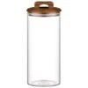 B&M Large Glass Jar With Acacia Wood Lid -Quality Kitchenware Store 394438 large glass canister with acacia wood 2