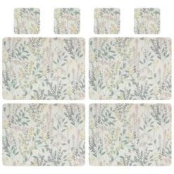 B&M Floral Placemat & Coaster Set 8pc